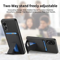 Oppo A16 Carbon Card Slot Cover with Stand - Noco