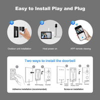 SriHome 4MP Smart Doorbell Camera and Monitor. Phone App Control and Notifications - Noco