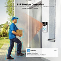 SriHome 4MP Smart Doorbell Camera and Monitor. Phone App Control and Notifications - Noco