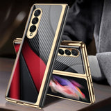 Samsung Galaxy Z Fold 3 Electroplated Frame Glass Rear Panel Rigid Cover - Gold - Cover Noco