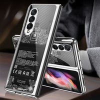 Samsung Galaxy Z Fold 3 Electroplated Frame Glass Rear Panel Rigid Cover - Silver - Cover Noco