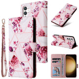 Samsung Galaxy S24 / S25 Marble Patterned Flip Wallet Card Slots - Pink - Noco