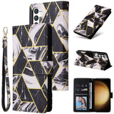 Samsung Galaxy S24 PLUS / S25 PLUS Marble Patterned Flip Wallet Card Slots - Black - Noco
