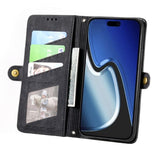 Apple iPhone 15 Pro Geometric Flip Wallet Card Slots Zipped coin Pocket - Cover Noco