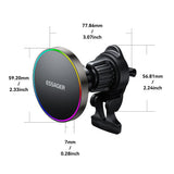Essager ZJ31 15W Magnetic Car Wireless Charger – RGB Breathing Light & Fast Charge - Essager