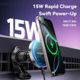 Essager ZJ31 15W Magnetic Car Wireless Charger – RGB Breathing Light & Fast Charge - Essager