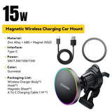 Essager ZJ31 15W Magnetic Car Wireless Charger – RGB Breathing Light & Fast Charge - Essager