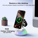 Yeside DS31 15W 3-in-1 Magnetic Wireless Charging Station RGB LED - Yesido