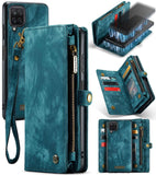 Samsung Galaxy A12 5G CaseMe 008 Wallet with Detachable Cover 8 Card + Zip Pocket - Blue - CaseMe
