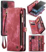 Samsung Galaxy A12 5G CaseMe 008 Wallet with Detachable Cover 8 Card + Zip Pocket - Red - CaseMe