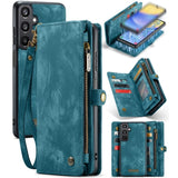 Samsung Galaxy A15 CaseMe 008 2 - In - 1 Wallet with Detachable Cover Card Slots + Zip Pocket - Blue
