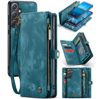 Samsung Galaxy A55 5G CaseMe 008 Wallet with Detachable Cover 8 Card + Zip Pocket - Blue - CaseMe