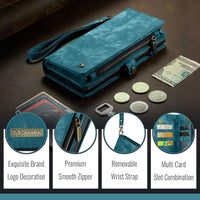 Apple iPhone 16 Pro CaseMe 008 2-In-1 Wallet with Detachable Cover 8 Card Slots + Zip Pocket - CaseMe