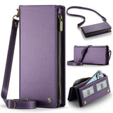 Universal CaseMe ME10 Phone Wallet Crossbody Strap Wrist Holds 12 Cards - Purple