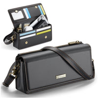 CaseMe ME30 Max Phone Crossbody Wallet Shoulder and Wrist Strap Card Slots - Black - CaseMe