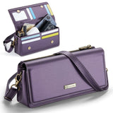 CaseMe ME30 Max Phone Crossbody Wallet Shoulder and Wrist Strap Card Slots - Purple - CaseMe