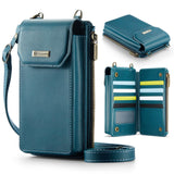 CaseMe ME40 Phone Crossbody Wallet Shoulder and Wrist Strap Card Slots - Blue - CaseMe
