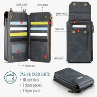 CaseMe ME40 Phone Crossbody Wallet Shoulder and Wrist Strap Card Slots - CaseMe