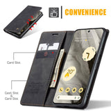 Google Pixel 8 CaseMe 013 Wallet Flip Cover with Magnetic Closing Card Slots - Cover CaseMe