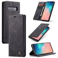 Samsung Galaxy S10 CaseMe 013 Wallet Flip Cover with Magnetic Closing Card Slots - Black - Cover CaseMe