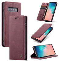 Samsung Galaxy S10 CaseMe 013 Wallet Flip Cover with Magnetic Closing Card Slots - Red - Cover CaseMe