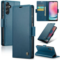 Samsung Galaxy A24 4G CaseMe 023 Wallet Flip Cover RFID Protection Card Holder - Blue - Cover Noco