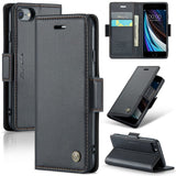 Apple iPhone 7 / 8 / SE CaseMe 023 Wallet Flip Cover RFID Protection Card Holder - Black - Cover CaseMe