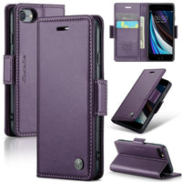 Apple iPhone 7 / 8 / SE CaseMe 023 Wallet Flip Cover RFID Protection Card Holder - Purple - Cover CaseMe