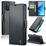 Oppo A57 4G / A57s 4G CaseMe 023 Wallet Flip Cover RFID Protection Card Holder - Black - Cover Noco