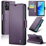 Oppo A57 4G / A57s 4G CaseMe 023 Wallet Flip Cover RFID Protection Card Holder - Purple - Cover Noco