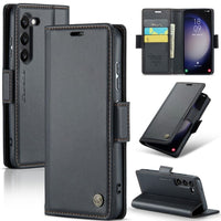Samsung Galaxy S24+ CaseMe 023 Wallet Flip Cover RFID Protection Card Holder - Black - Cover Noco
