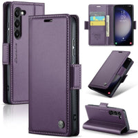 Samsung Galaxy S24+ CaseMe 023 Wallet Flip Cover RFID Protection Card Holder - Purple - Cover Noco