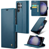 Samsung Galaxy S24 Ultra CaseMe 023 Wallet Flip Cover RFID Protection Card Holder - Blue - Cover Noco