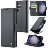 Samsung Galaxy S24 Ultra CaseMe 023 Wallet Flip Cover RFID Protection Card Holder - Black - Cover Noco