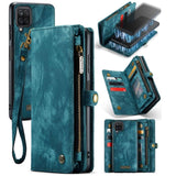 Samsung Galaxy A12 CaseMe C30 Multifunction Wallet Zip Pocket 8 Card Slots - Blue - Cover CaseMe