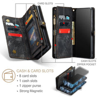 Samsung Galaxy A12 CaseMe C30 Multifunction Wallet Zip Pocket 8 Card Slots - Cover CaseMe