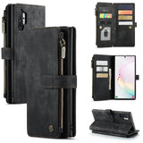 Samsung Galaxy Note 10 + CaseMe C30 Multifunction Wallet Zip Pocket 7 Card Slots - Black - CaseMe