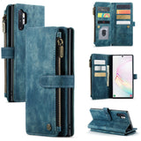 Samsung Galaxy Note 10 + CaseMe C30 Multifunction Wallet Zip Pocket 7 Card Slots - Blue - CaseMe