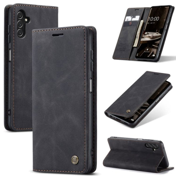 Samsung Galaxy A15 CaseMe 013 Wallet Flip Cover Magnetic Closing Card Slots - Black