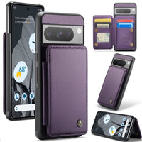 Google Pixel 8 Pro CaseMe C22 PU Leather Card Wallet Cover - Purple - CaseMe