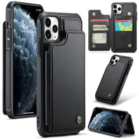 Apple iPhone 11 Pro Max CaseMe C22 PU Leather Card Wallet Cover - Black - CaseMe