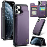 Apple iPhone 11 Pro Max CaseMe C22 PU Leather Card Wallet Cover - Purple - CaseMe