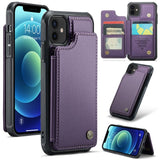 Apple iPhone 11 CaseMe C22 PU Leather Card Wallet Cover - Purple - CaseMe