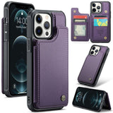 Apple iPhone 12 Pro Max CaseMe C22 PU Leather Card Wallet Cover - Purple - CaseMe