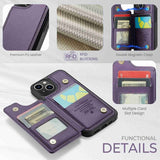 Apple iPhone 13 CaseMe C22 PU Leather Card Wallet Cover - CaseMe