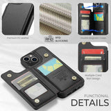 Apple iPhone 15 Plus CaseMe C22 PU Leather Card Wallet Cover - CaseMe