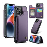 Apple iPhone 14 CaseMe C22 Rear Wallet Cover with Card Slots - Purple - CaseMe