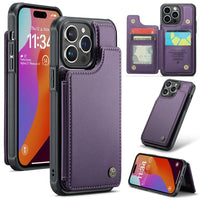 Apple iPhone 15 Pro CaseMe C22 PU Leather Card Wallet Cover