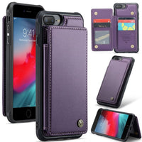 Apple iPhone 7 Plus / 8 Plus CaseMe C22 PU Leather Card Wallet Cover - Purple - CaseMe