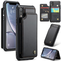 Apple iPhone XR CaseMe C22 PU Leather Card Wallet Cover - Black - CaseMe